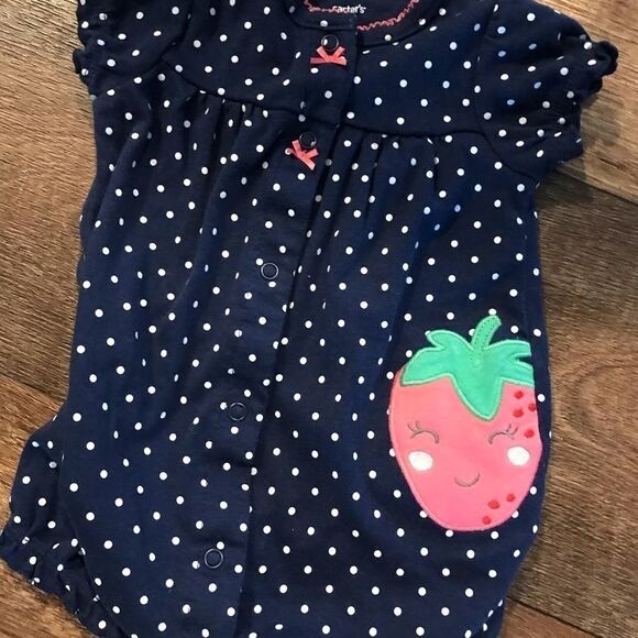 Carter's Rompers Size 6 Months Girls Blue Pink - Picture 7 of 12